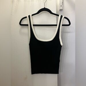 H&M black and white ribbed tank top